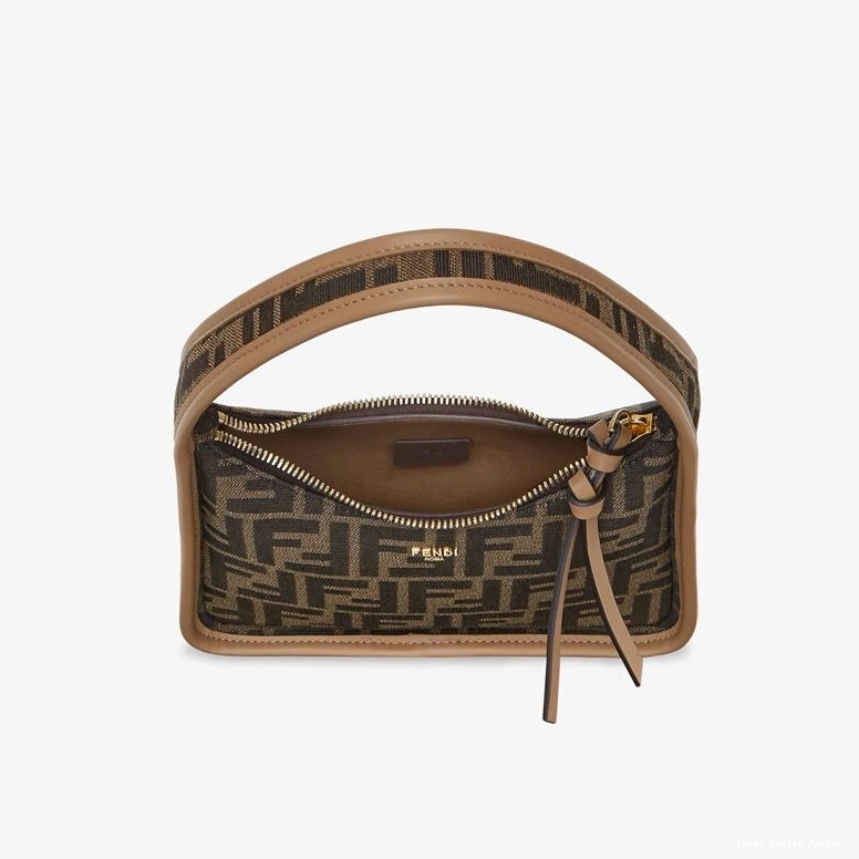 Cheap HOT Fendi Brown In Mini Bag FF Motif Fendessence Fabric 0709